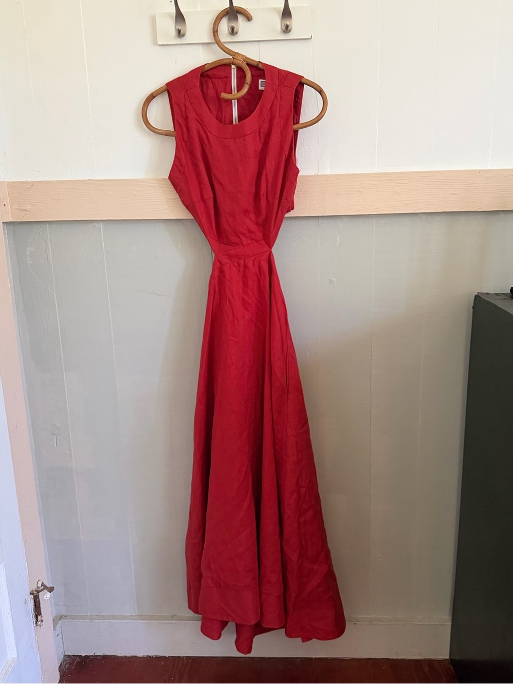 Hand-sewn Linen Cut-Out Dress